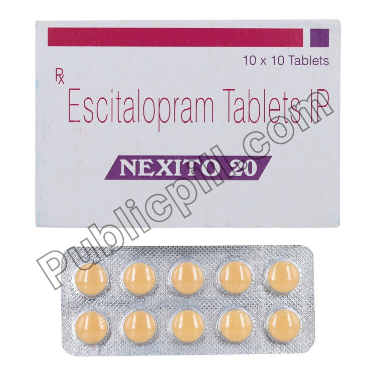 Nexito 20 mg tablet (Escitalopram )