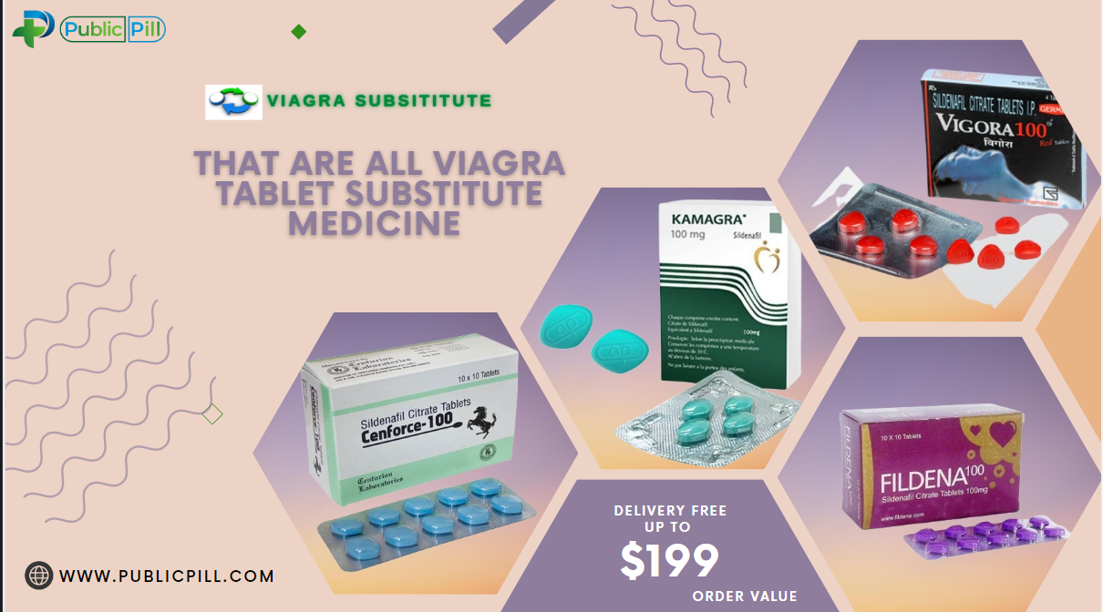 Generic substitutes for Viagra tablet including Cenforce and Fildena