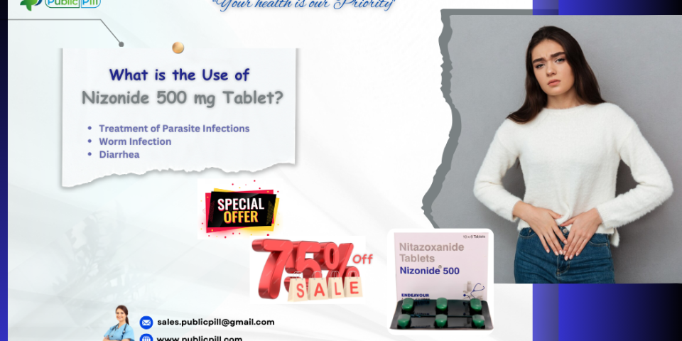 Nizonide 500 mg Tablet - Publicpill | #1 Trusted, Convenient, and affordable pharmacy, Nizonide 500 mg Tablet
