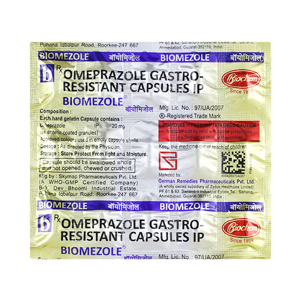Biomezole 20 mg (Omeprazole) Biomezole 20 mg (Omeprazole)