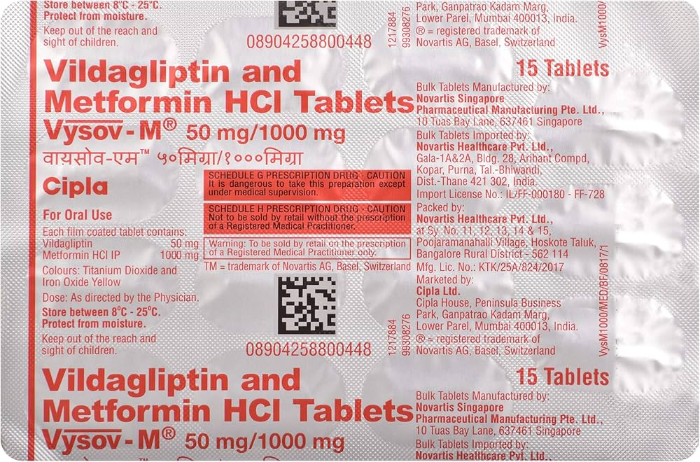 Vysov-M 50/1000 mg (Vildagliptin/Metformin)
