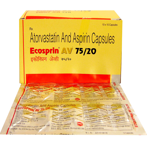 Ecosprin-AV 75/20 mg (Atorvastatin/Aspirin)