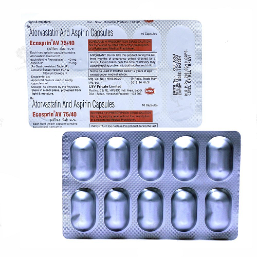 Ecosprin AV 75/40 mg (Atorvastatin/Aspirin)