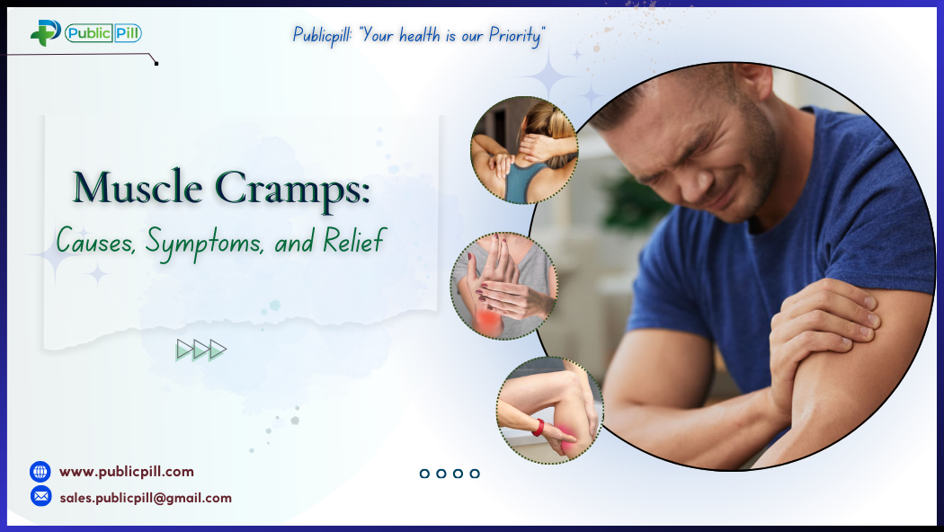 Muscle Cramps Causes Symptoms and Relief - Publicpill | #1 Trusted, Convenient, and affordable pharmacy, Muscle Cramps Causes, Symptoms, and Relief