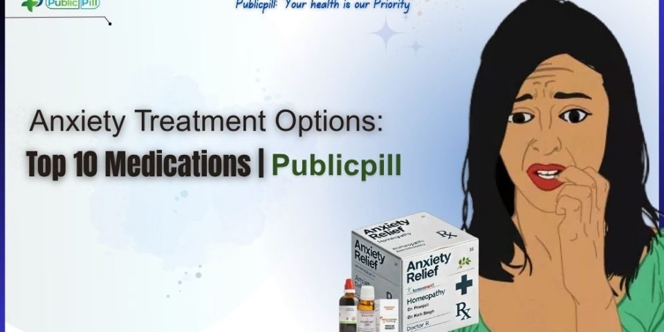 A clean, calming medical visual highlighting various anxiety treatment options and support.