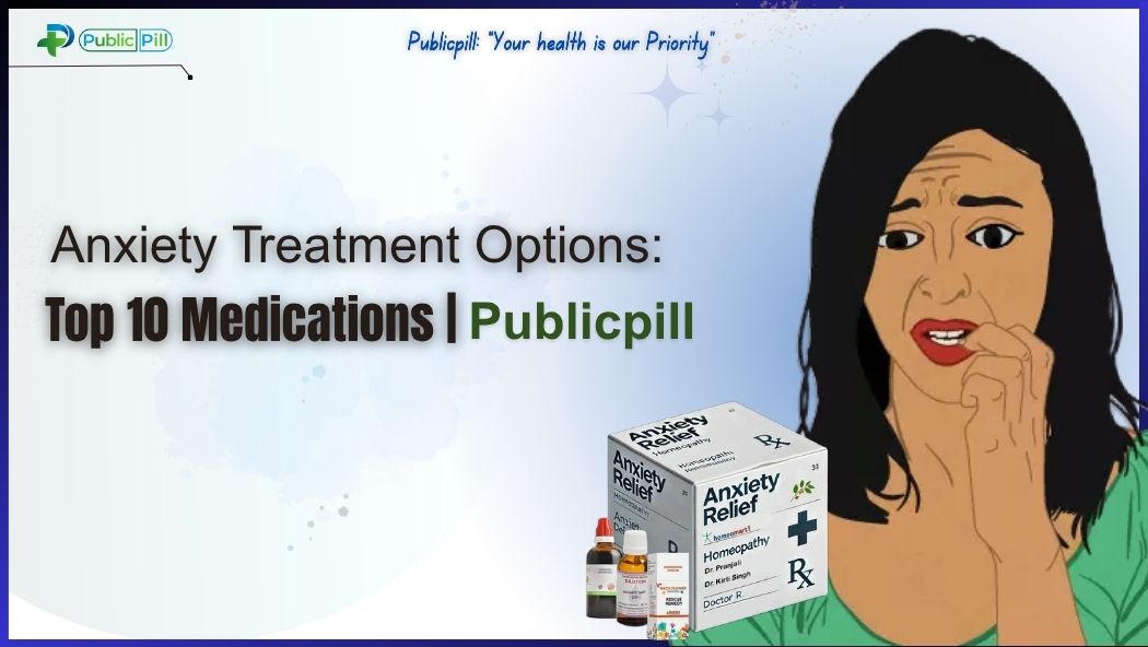 A clean, calming medical visual highlighting various anxiety treatment options and support.