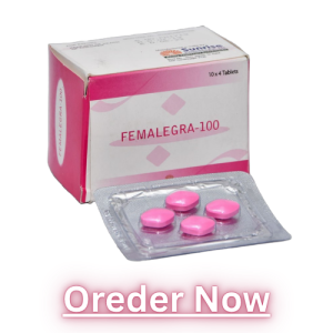 Official packaging of Femalegra 100mg tablets with clear branding.