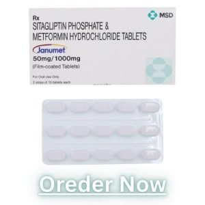Janumet 50 mg-1000 mg tablet for Type 2 Diabetes treatment and blood sugar management