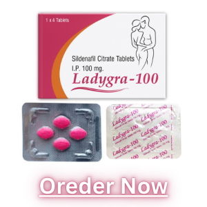 Ladygra 100mg tablets pack highlighting female healthcare formulation.