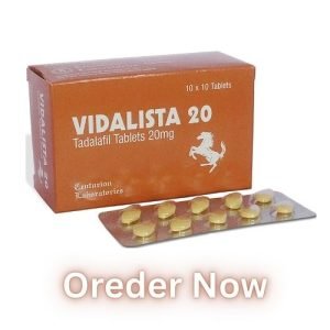 Vidalista 20 mg tablet containing Tadalafil for the treatment of erectile dysfunction.