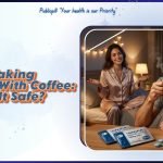 Illustration representing the use of Viagra with coffee, highlighting potential interactions, effects, and considerations for sexual health and intimacy.