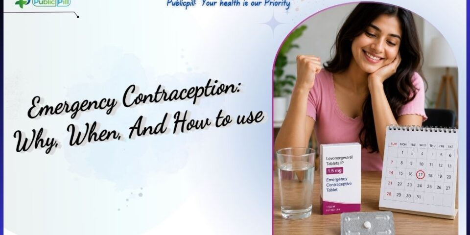 use of emergency contraception why when how 1 - Publicpill | #1 Trusted, Convenient, and affordable pharmacy, Illustration of a calendar next to the text "use of emergency contraception: why, when, and how"